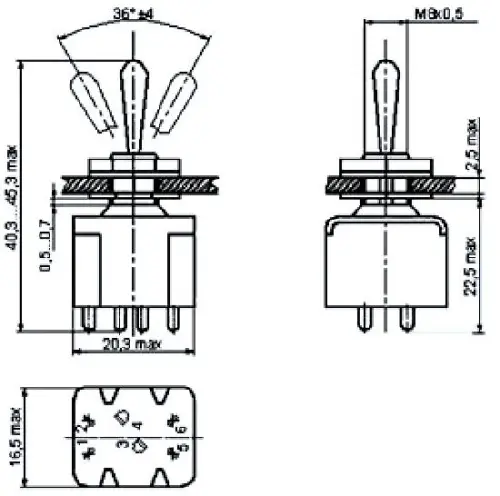 ПТ6-12В тумблер фото 3