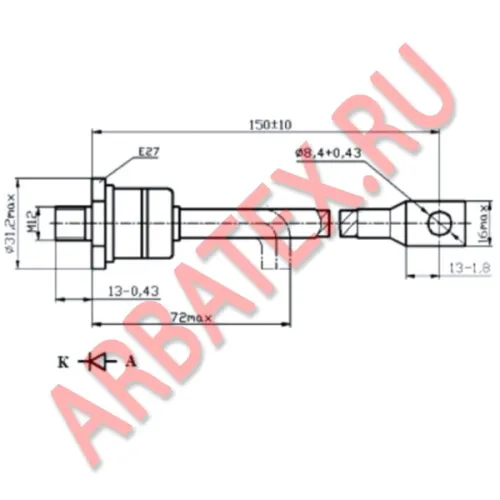 ДЧ151-80Х-12-5 диод фото 3