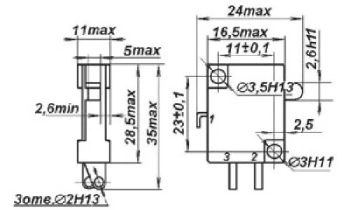 П1М9-1В микропереключатель фото 3 П1М9-1В микропереключатель фото 3