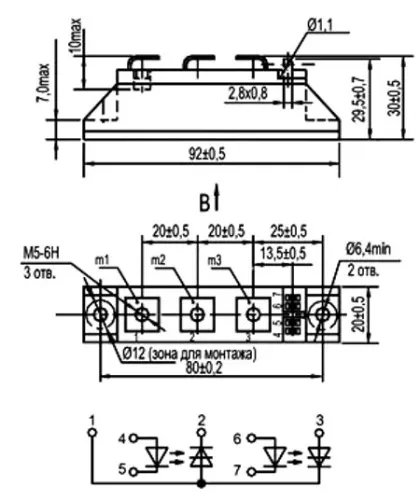 МТОТО-80-10 модуль тиристорный фото 3 МТОТО-80-10 модуль тиристорный фото 3